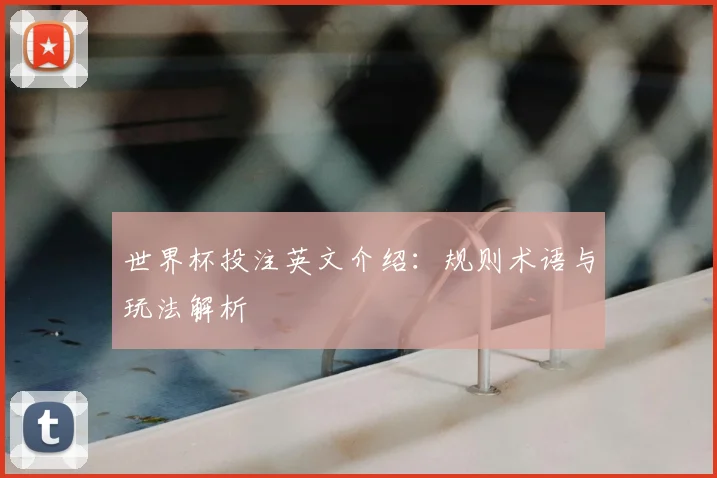 世界杯投注英文介绍：规则术语与玩法解析