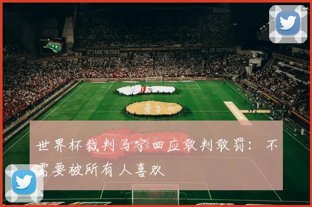 世界杯裁判马宁回应敢判敢罚:不需要被所有人喜欢